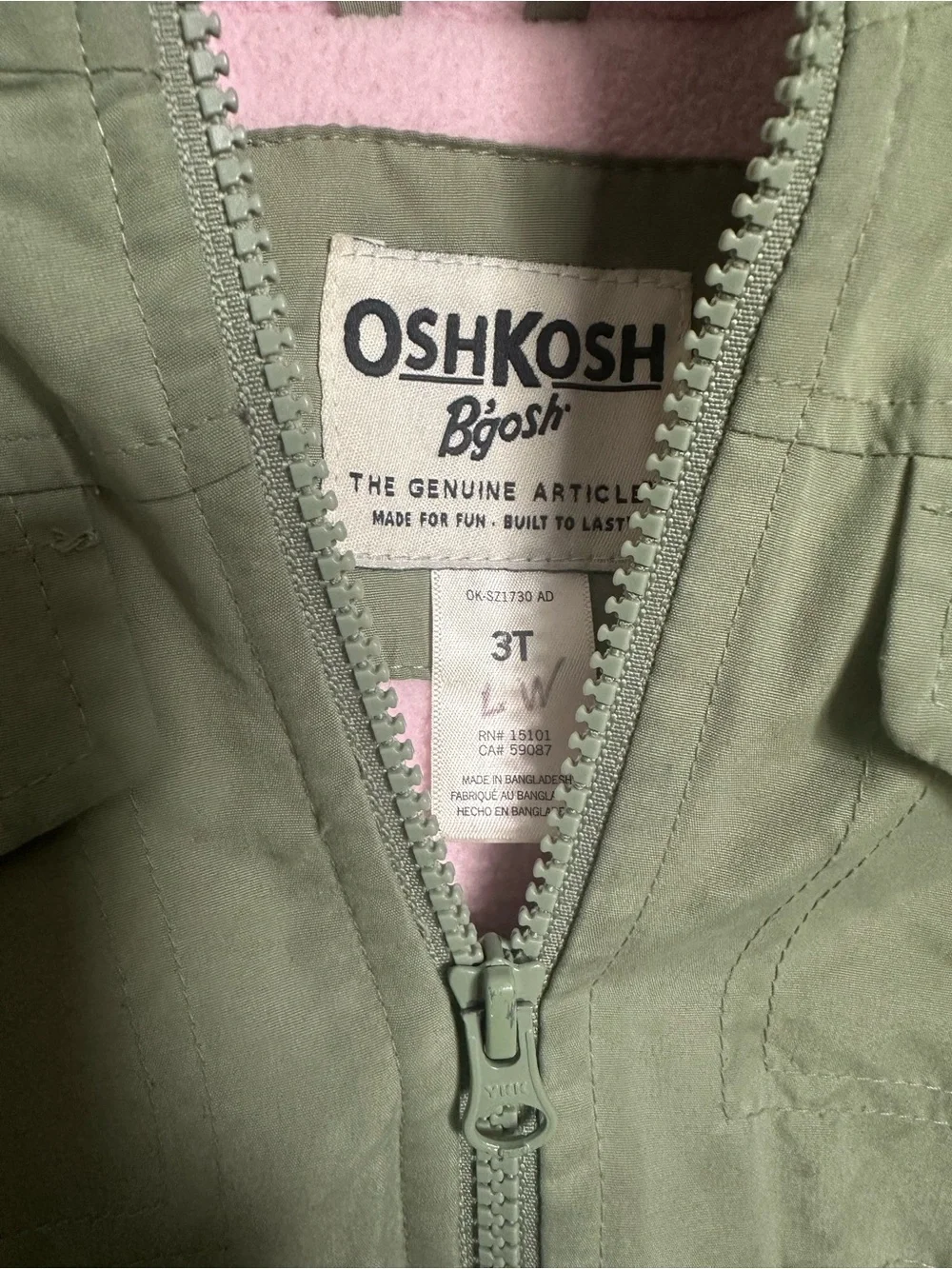 OshKosh B'gosh Girls' Hooded Utility Jacket - Sage Green